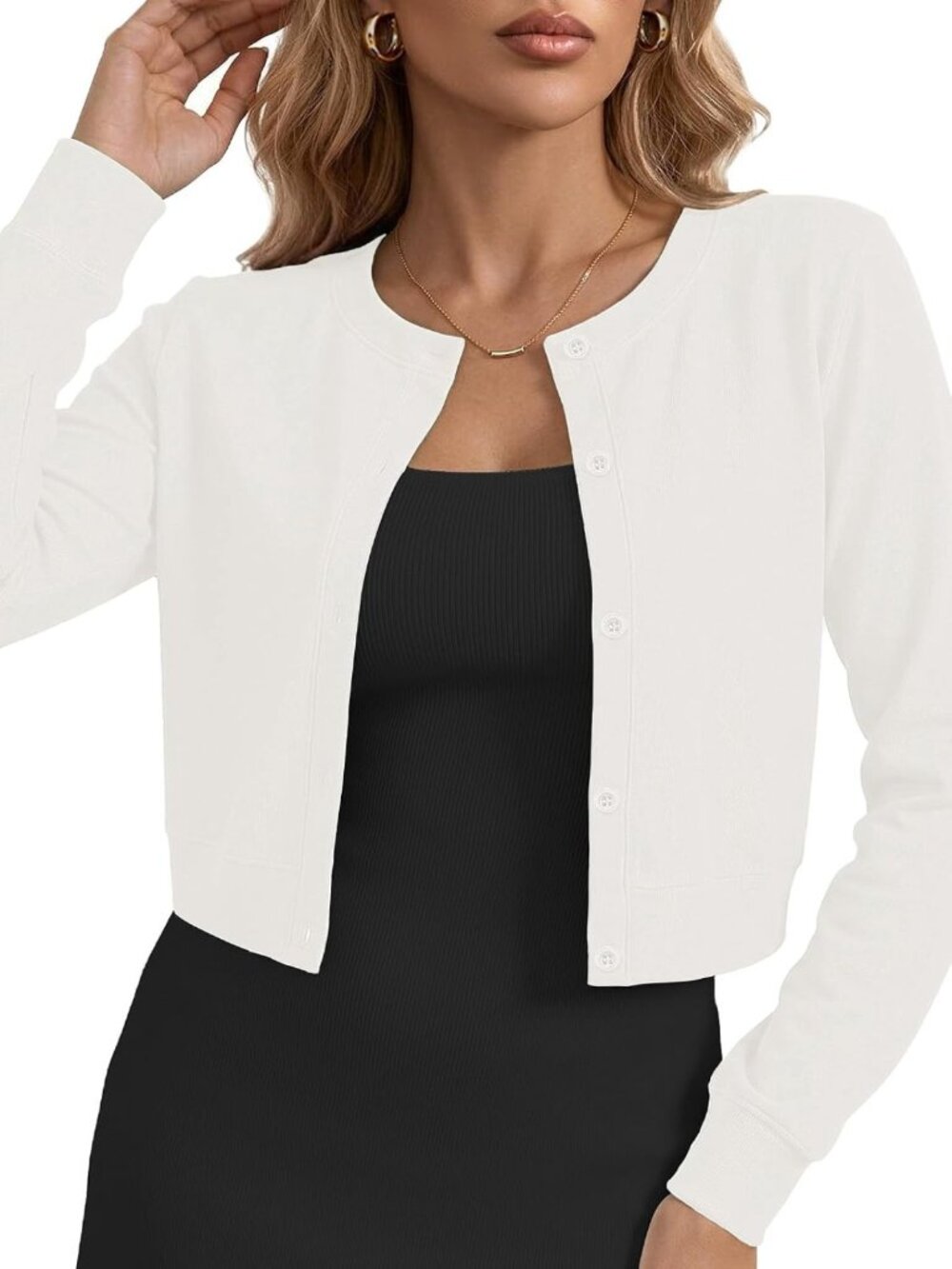 Chic Women's Long Sleeve Cropped Cardigan Bolero Shrug - Versatile Layering
